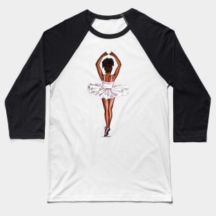 African American ballerina in white tutu #011- brown skin ballerina. Top 100 of the best. Baseball T-Shirt